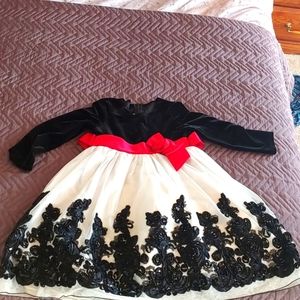 Black, White, And Red Holiday Dress